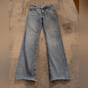 Frame Le High Straight Leg Jeans, Light Wash, Raw Hem, Women's 25